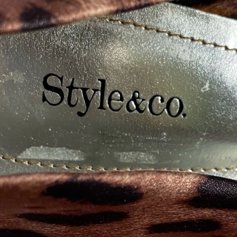 Style & Co Leopard Print Peep Toe Heels Celine Size 6 - Picture 4 of 8